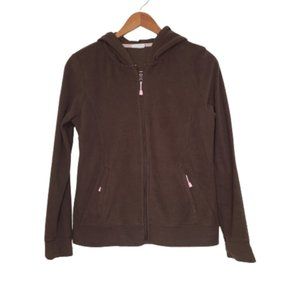 Women's Brown Fleece Danskin Now Zip Up Hoodie MEDIUM